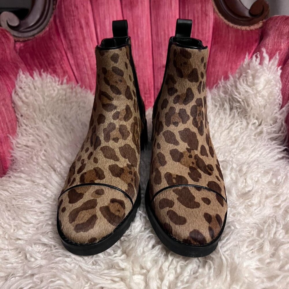 Cole Haan Women's Size 7 Mara Grand Chelsea Leopard Print Ankle Boots